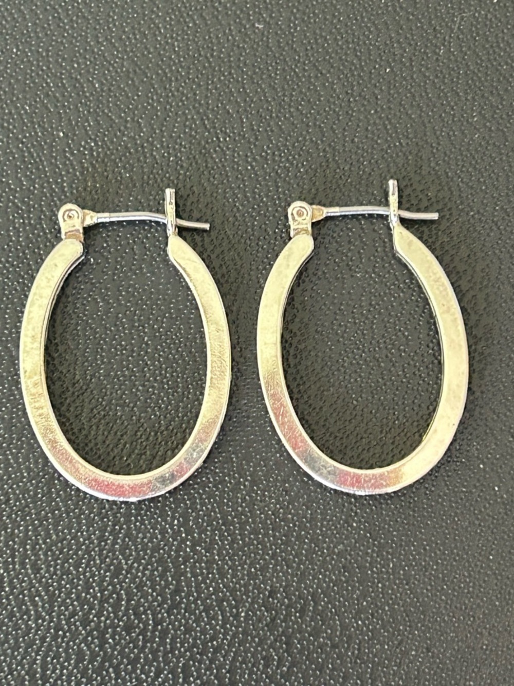 Classic Silver Oval Hoop Earrings